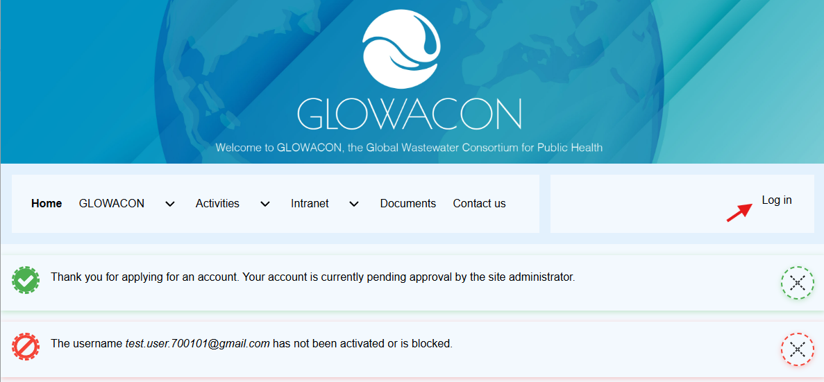 GLOWACON pending administrator approval